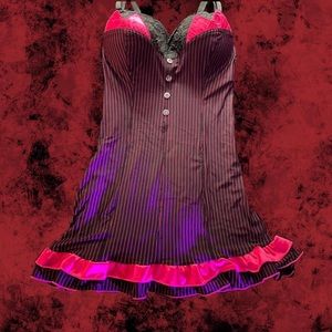 pink pin-striped bustier top / dress